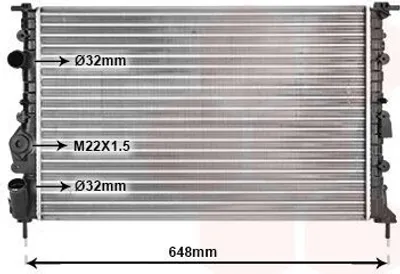 Produktbild von VAN WEZEL 43002198 Kühler Wasserkühler Motorkühler für RENAULT Scénic I (JA0/1, FA0) MEGANE I (BA0/1) MEGANE Scenic (JA0/1) MEGANE I Cabriolet (EA0/1)