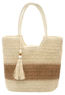 Image de Omgoods - Grand sac en paille, idéal pour la plage et les loisirs