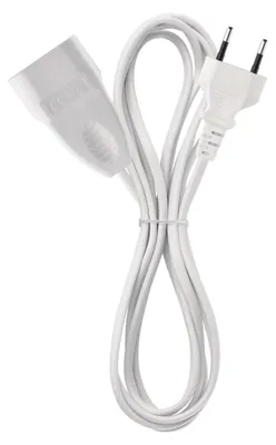 Dvoužilový pohyblivý přívod 1,5 m / 1 zásuvka / bílý / PVC / 0,75 mm2