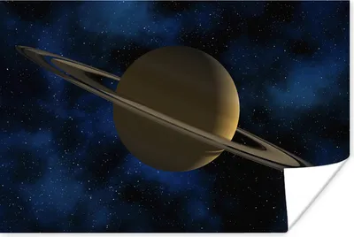 Produktbild von MuchoWow® Poster Saturn mit seinem Ring gegen einen dunkelblauen Himmel 120x80 cm - Bilder