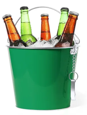 Produktbild von Eiskubel/Bierkuhler - 6L - Metall - grun - mit Flaschenoffner