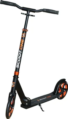Produktbild von Scoot One S2 Höhenverstellbarer City Roller, Kickroller 205mm – Aluminium Tretroller in Orange & Schwarz