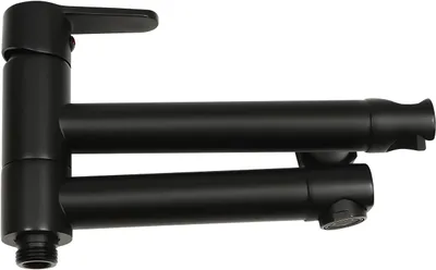 Produktbild von Wandbatterie Schwarz mit Handbrause Wandmontage für Badezimmer 90° Drehbaren Auslauf