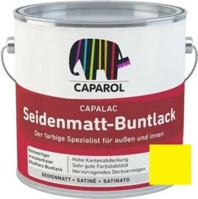 Produktbild von Caparol Capalac Seidenmatt-Buntlack 125 ml - Hochwertiger Bautenlack RAL 1021 Rapsgelb