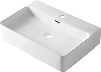 Produktbild von Balneo Waschbecken NERIA 60x42 cm Keramik weiß rechteckig für Badezimmer