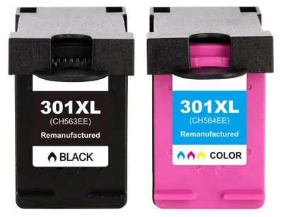 Image de Cartouche d'encre rechargeable, compatible avec plusieurs imprimantes HP, 1 jeu