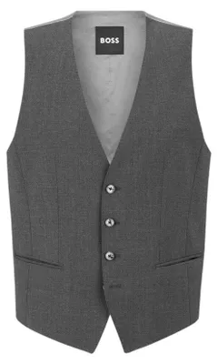 Productafbeelding van Boss - Heren vest, smalle pasvorm, mouwloos, model GT65947 (86,36 cm), kleur grijs