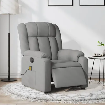 Produktbild von Massagesessel Fernsehsesel Elektrisch Hellgrau Stoff 3205304