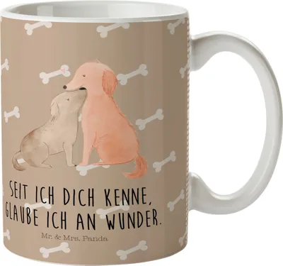 Produktbild von Mr. & Mrs. Panda Pott Hunde Liebe - Hundeglück - Geschenk, Trinklernbecher, Herz, Kindertasse, Mehrwegbecher, Kuscheln, Kinderbecher, Kunststoffbecher, Sprüche, Vertrauen