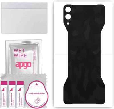 Produktbild von apgo Rückseite Schutzfolie, Skin, kompatibel mit Black Shark 2 Pro, Hinten Displayschutzfolie aus Vinylfolie, kratzfest, einfache Montage - Schwarzes Tarnmuster
