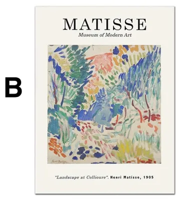 Produktbild von Poster Matisse Gesicht Abstrakt | Bilder Wohnzimmer | Wandbilder Schlafzimmer | Deko Print ohne Rahmen | Bilder Matisse Bunt · Motiv B · 21 × 30 cm