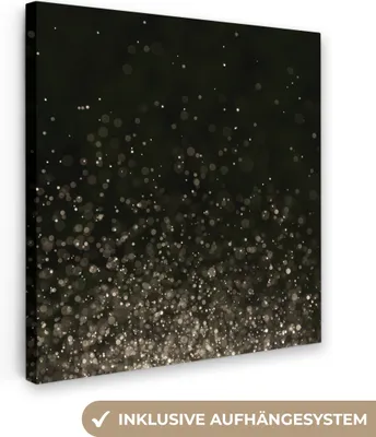 Produktbild von MuchoWow® - Leinwandbilder - Glitter - Abstrakt - Schwarz, Wandbild, Wanddeko Bilder Wohnzimmer, 90x90 cm