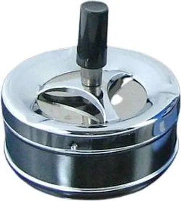 Zdjęcie produktu dla Elegancka, okrągła metalowa popielniczka z uchwytami, 11,5 cm