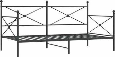 Produktbild von vidaXL Tagesbett ohne Matratze Schwarz 100x190 cm Stahl