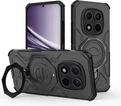 Produktbild von MagSafe Hülle für Xiaomi Redmi Note 15 Pro 5G TPU / PC Hybrid Ringhalter Schwarz