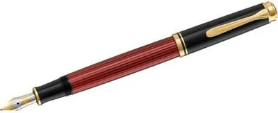 Produktbild von Pelikan Souverän 600, Schwarz, Gold, Rot, Integriertes Befüllsystem, Gold/Rhodium, Medium, Beidhändig, 1 Stück(e)