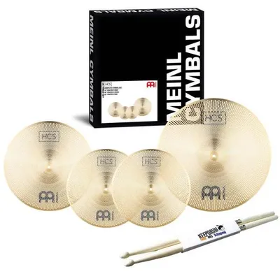 Produktbild von Meinl Übungsbecken-Set P-HCS141620 mit Schlagzeugstöcken