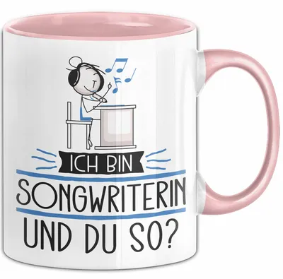 Produktbild von Songwriterin Tasse Geschenk Ich Bin Songwriterin Und Du So Geschenkidee Lustiger Spruch Becher (Rosa)