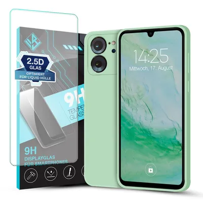 Produktbild von Hülle für Xiaomi 13T / Xiaomi 13T Pro mit 9H Displayglas Displayschutz Case Cover Bumper Smartphone Softgrip Schutzhülle Farbe: Türkis