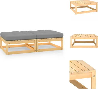 Produktbild von vidaXL Gartenhocker mit Kissen 2 Stk. Massivholz Kiefer -  Gartensofaelemente
