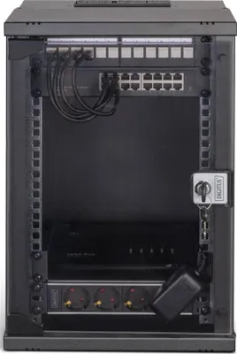 Produktbild von DIGITUS Netzwerk-Set 254 mm (10") - 9HE, 315x300 mm (BxT) sw