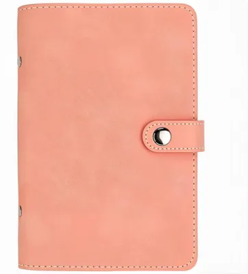 Immagine prodotto di Cartella A6 in ecopelle rosa, ricaricabile, con scomparto per divisori