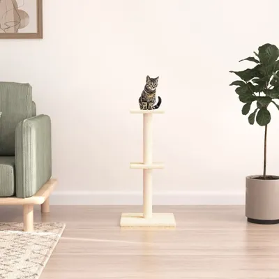 Produktbild von [Home] Kratzbaum mit Sisal-Kratzsäulen Creme 73 cm , Neue Mode 2024 im häuslichen Leben