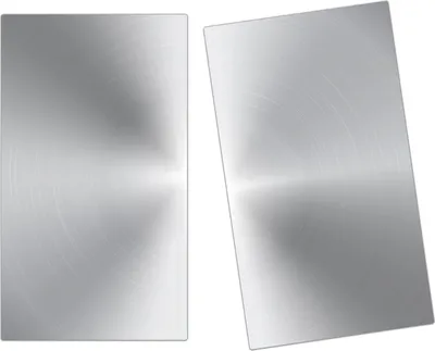 Produktbild von Spritzschutz Herdabdeckplatte Schneidebrett aus Glas Gebürstetes Alluminium 2-Teilig (60x52cm)