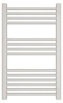 Produktbild von Badheizkörper Weiß 500 x 800 mm – Handtuchheizkörper gerade, mit Seitenanschluss, 322 Watt, ohne Heizstab