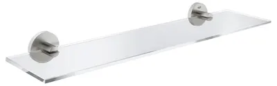 Glasregal mit Edelstahlhaltern, 530 mm, verdeckte Befestigung