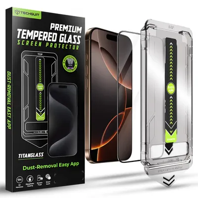 Obrázok produktu pre Techsuit - TitanGlass FullCover ochranné sklo pre iPhone 16 Pro / iPhone 17 - čierne