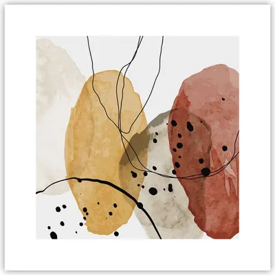 Produktbild von Poster - Poster ohne Rahmen - Aquarell Abstraktion Formen - 30x30 cm - Wand Bild - Wanddeko - Wandbilder - Kunstposter - Wandposter - Bilder - Kunstdruck - Wanddekoration - Wandbild - P2XAC30x30-4658