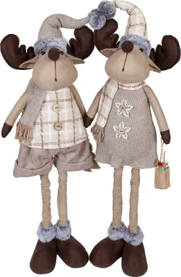 Produktbild von Elch 40-66cm (52-78cm), 2er Set Dekofigur Weihnachten