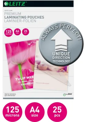 Produktbild von Leitz iLAM UDT, Transparent, EVA (Äthylen-Vinylazetat), Polyethylenterephthalat, Glänzend, A4, 355 mm, 254 mm