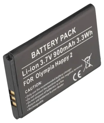 Produktbild von Ersatzakku für Olympia Happy 2, Li-ion, 3,7V, 900mAh, 3,3Wh