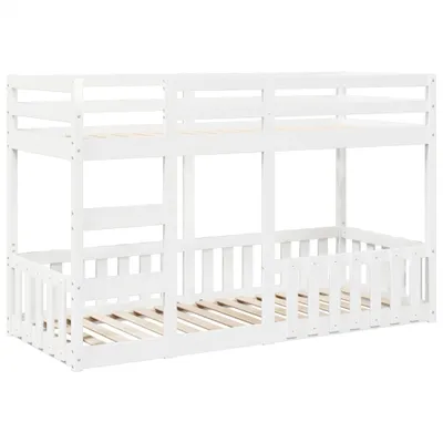 Image de Lit superposé Blanc 90x190 cm Bois de pin massif