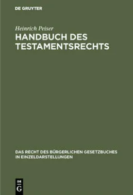 Produktbild von Handbuch des Testamentsrechts