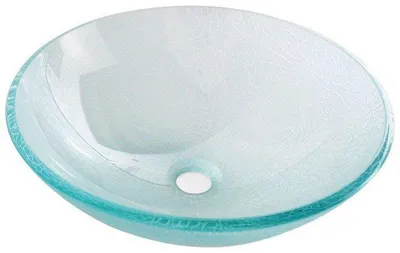 Produktbild von Waschschale, Handwaschtisch, Glas, transparent blau, 42 cm x 42 cm, ICE rund