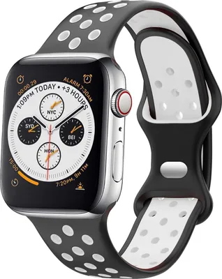 Produktbild von Strap-it Apple Watch Sportarmband (Schwarz/Weiß)