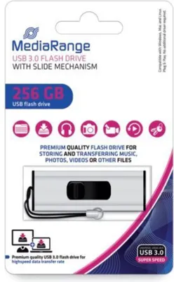 Obrázek produktu pro MediaRange USB flash disk černý, stříbrný 256 GB