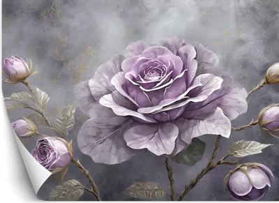 Produktbild von Vlies fototapete Rosenblüte Natur Botanik 450x315 cm Feeby Lila inkl. Kleber einfache Montage