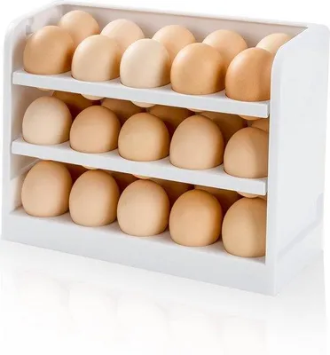 Produktbild von Eieropslagcontainer für den Kühlschrank, stapelbarer Eierbehälter für Kühlschranktür, 30 Eier Platzsparender (1 Pack)
