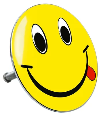 Produktbild von Badewannenstöpsel Smiley, Stöpsel für Badewannen, deckt den gesamten Abflussbereich ab, universell mit Motiv