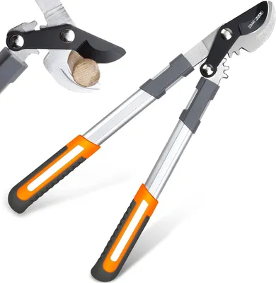 Produktbild von 45-cm-Astschere, Zahnradschneidsystem, schneidet dicke Äste mit 3 cm Durchmesser, scharfes SK5-Blatt, stabiles Aluminiumgriff, professionelle Astschere