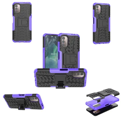 Produktbild von Für Nokia G21 / G11 Hybrid Outdoor Lila Handy Tasche Etui Hülle Schutz Cover Neu