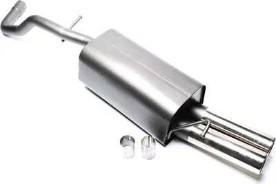 Produktbild von Sportauspuff 2x76mm rund gebördelt mit ABE für Audi 8L Seat 1M VW Golf IV 1J 9C