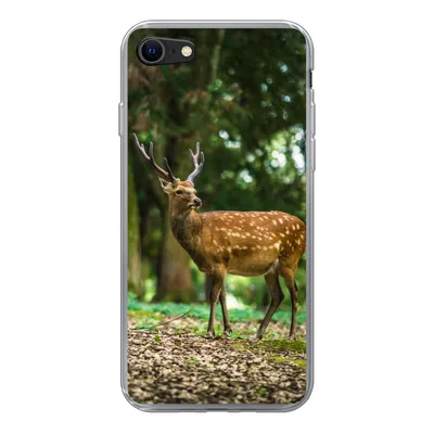 Produktbild von MuchoWow® Handyhülle Schutzhülle Hülle für iPhone SE 2022 Rotwild - Wald - Tier Silikon Softcase Handy Hülle - Schutzhülle