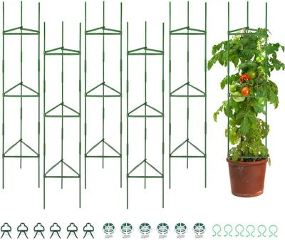 Produktbild von Pflanzenstütze, 120 cm, 6 Stück, für Kletterpflanzen, Stahl mit Kunststoffbeschichtung, ausziehbar