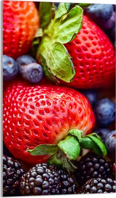 Produktbild von Herdabdeckplatte 30x52 Glaskeramikkochfeld Abdeckung Spritzschutz Glasplatte Deko Schneidebrett, Erdbeeren Rot
