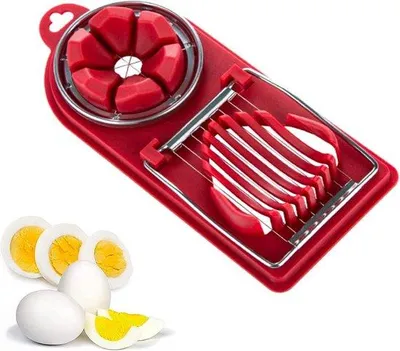 Productafbeelding van Famanu eierdooier-scheider 2-in-1 - Metaal, rood